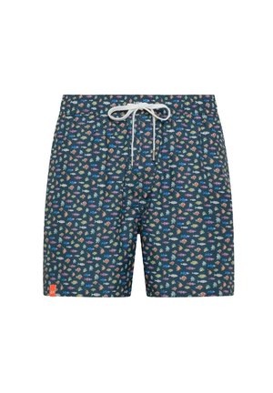 SMALL PATTERN - Shorts da mare - navy blue bianco