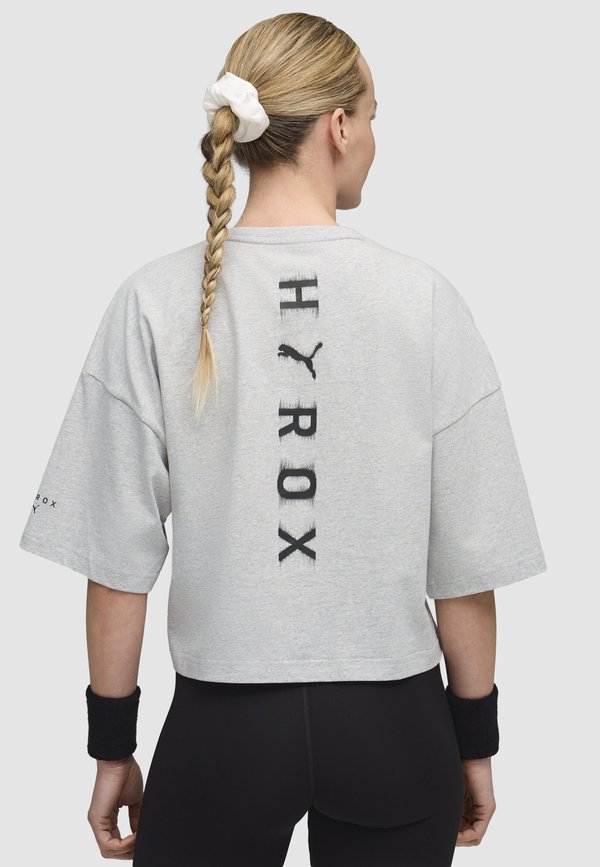 HYROX CROPPED LIFESTYLE TEE - T-Shirt print - light gray heather