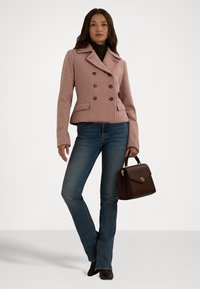 Lauren Ralph Lauren DOUBLE BREASTED HERRINGBONE COAT - Κοντό παλτό - rose blush