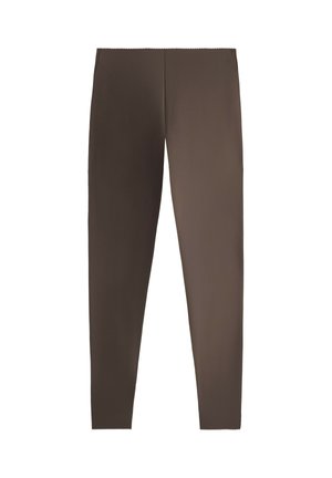 OYSHO, COMPRESSIVE HIGH-RISE CORE-CONTROL ANKLE-LENGTH LEGGINGS - Legging (type pantalon) - dark brown