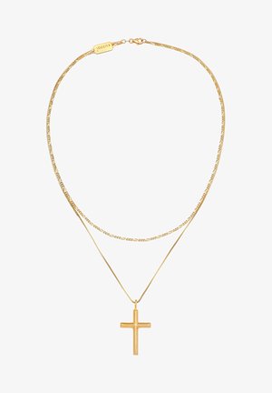 KUZZOI LAYER LOOK CROSS - Collier - gold-coloured