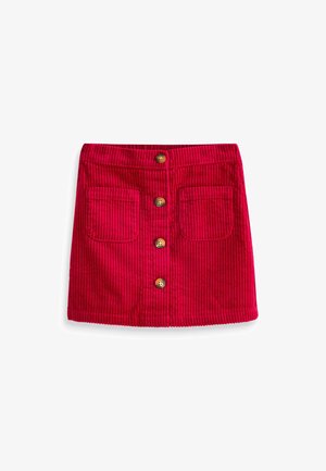 CORD BUTTON THROUGH - A-line skirt - red