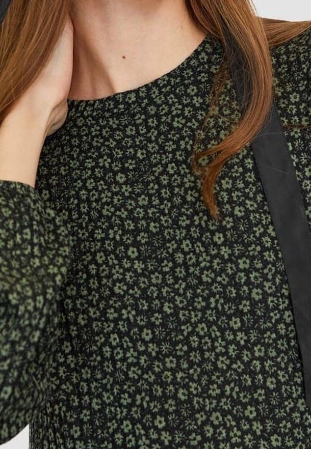 green emerald velvet dress Dalarie | Green Floral Print One-Shoulder Gathered Maxi Dress main image 0