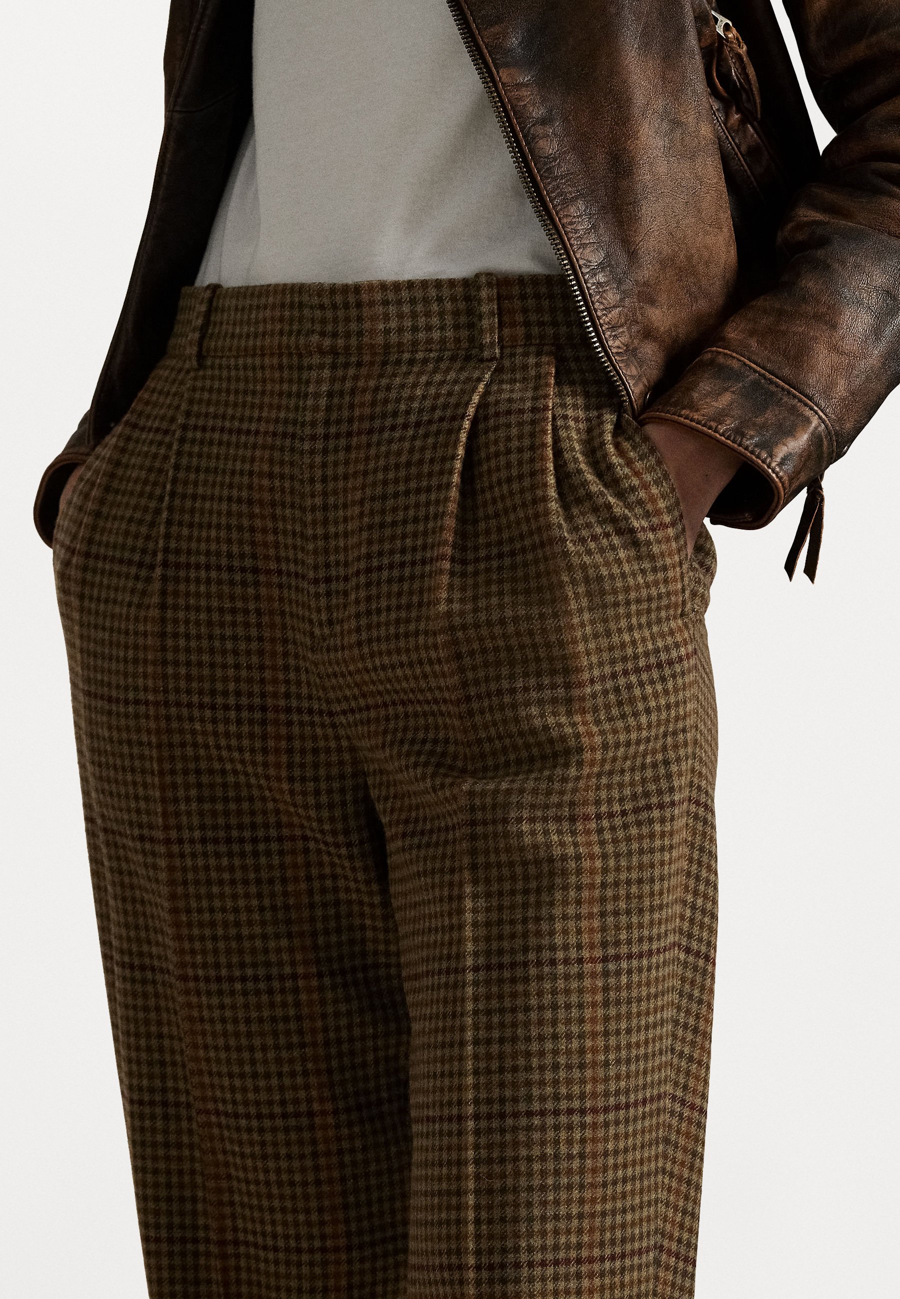 Polo Ralph Lauren PLEATED MERINO WOOL TWEED TROUSER - Trousers