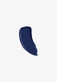 Geste de peinture mat d'un bleu marine profond, forme incurvée avec une texture lisse, légère brillance près des bords, mettant en valeur une couleur riche et audacieuse.