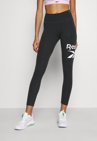 Reebok - IDENTITY BIG LOGO COTTON LEGGINGS - Legging - black Miniatuurafbeelding 1