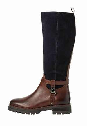 Marco Tozzi Plateaustiefel - chestnut navy