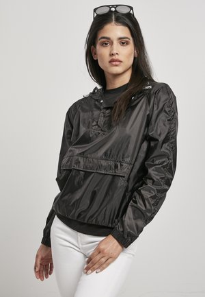 Urban Classics LADIES VANISH CRINKLE PULL OVER JACKET - Windbreaker -  black/schwarz