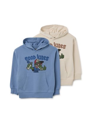 TWIN 2 PACK WITH GRAPHICS - Felpa con cappuccio - blue beige