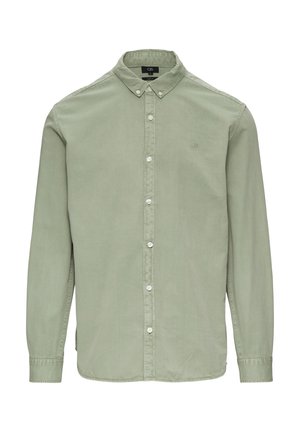 QS REGULAR FIT GEWASCHENES MIT LOGOSTICKEREI - Chemise - salbeigrün