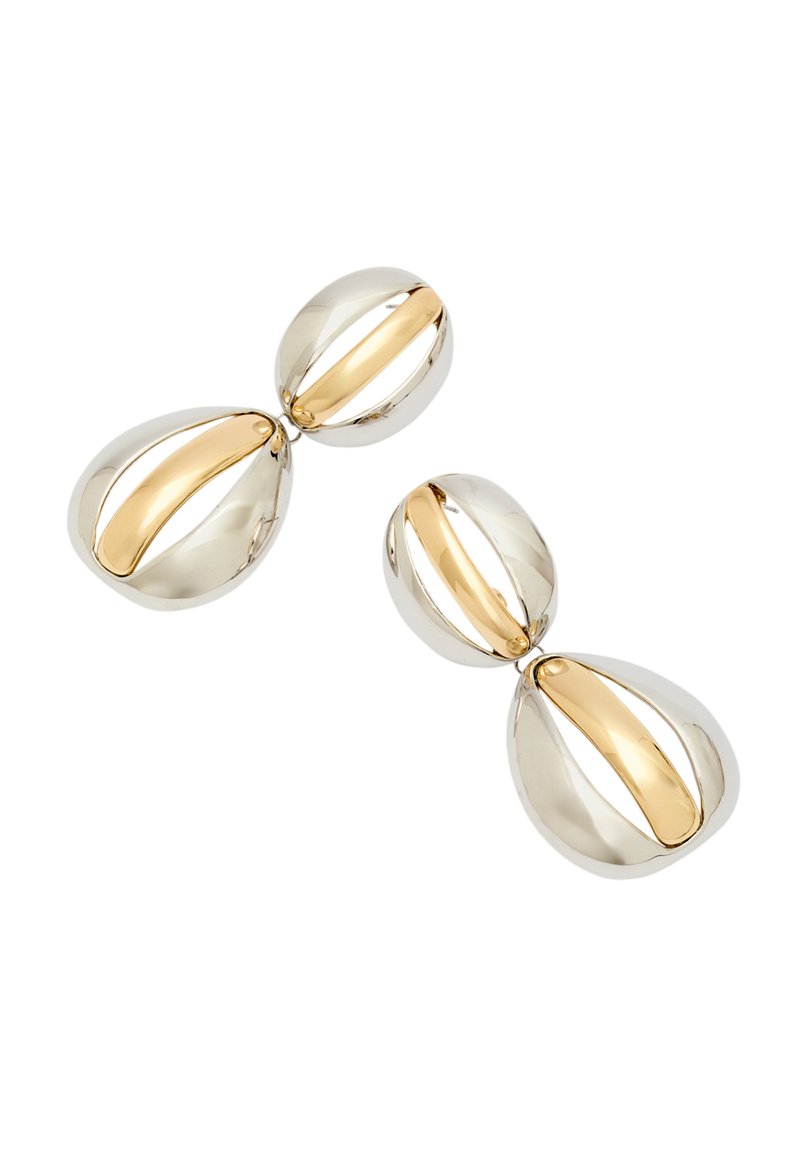 NKlaus Orecchini A Disco Ovali In Oro Giallo 585 (14K) Con Catena Ad Ancora – Modello 9645