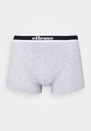 Pilki bikini šortai su tvirtu prigludimu, pagaminti iš minkštos medžiagos. Yra juodai balta elastinė juostos su "ellesse" logotipu.