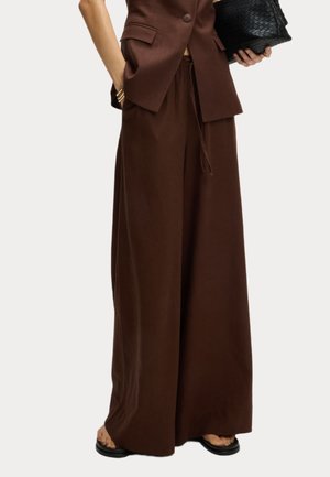 DRAWSTRING WIDE LEG - Pantalon classique - conker