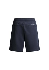 Jūras zila šorti izgatavoti no mīkstas auduma, ar plakanu jostu un aizmugures kabatu, ar "PEPE JEANS" logo uz jostas.