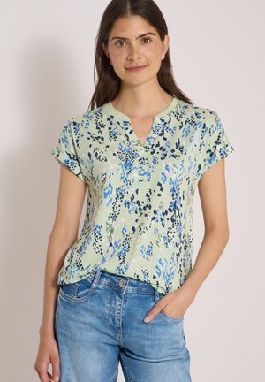 Cecil T-SHIRT MIT SPLIT NECK UND PRINT - T-Shirt print - raw matcha lime
