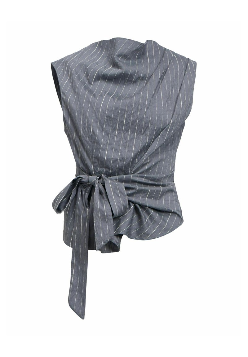 Object WRAP TOP DRAPED TIE WAIST - Palaidinė - gunmetal/pilkšva ...