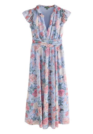 Next REGULAR FIT - V-NECK MIDI - Dnevna obleka - kew collection blue floral