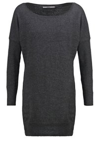 Pull en maille à manches longues gris foncé avec un large col rond et un ourlet côtelé, taille petite de la marque ONLY.
