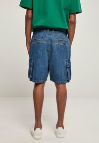 Urban Classics CARGO - Kratke hlače od trapera - mid indigo washed