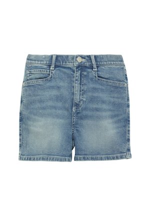 SLIM FIT HIGH RISE GLITZER-FINISHING - Farkkushortsit - blau
