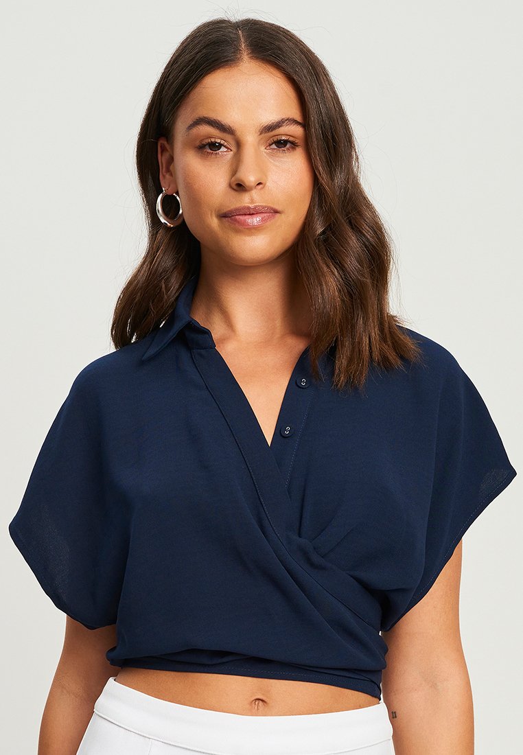 TUSSAH - JIA  - Button-down blouse - navy blue, Enlarge