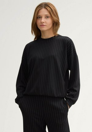 MIT NADELSTREIFEN - Sweatshirt - black grey pinstripe