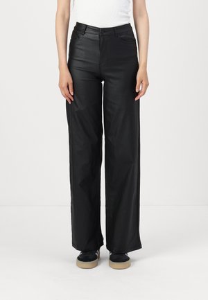 ONLMADISON WIDE COATED PANT  - Wide Leg - black