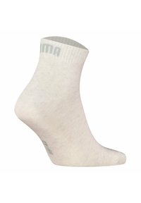 Puma UNISEX QUARTER 12ER PACK LOGO - Calcetines - weiß oatmeal