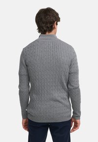 Kronstadt CABLE HALF-ZIP - Pulóver - lt grey mix