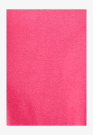 Tessuto rosa brillante con una finitura liscia e testurizzata, caratterizzato da una tessitura uniforme e senza motivi o accenti visibili.