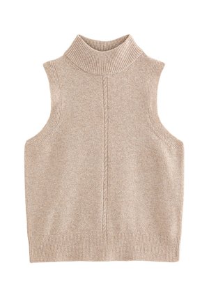 New Look, OATMEAL KNITTED HIGH NECK TABARD VEST - Chaleco - cream