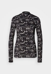 Scotch & Soda ALL OVER PRINTED MOCK NECK LONG SLEEVE - Camiseta de manga larga - black/white