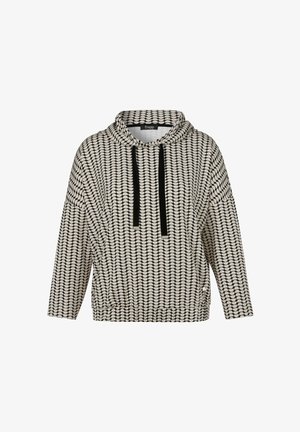 frapp, EDLES KAPUZEN-SWEATSHIRT MIT BICOLOR-PRINT SCHWARZ / SAND - Hoodie - schwarz