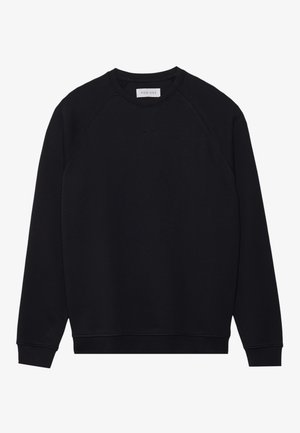 Svart sweatshirt i mjukt tyg, med rund halsringning, raglanärmar och ribbade muddar och fåll för en figurnära look.