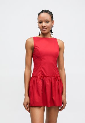 SQUARE NECK HOLIDAY SKORT DRESS - Vestito elegante - red