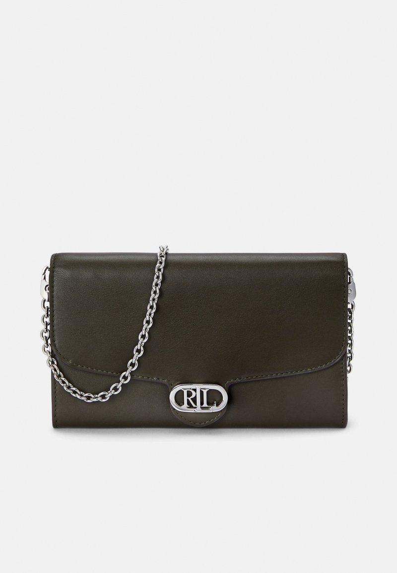 Lauren Ralph Lauren LEATHER MEDIUM ADAIR CROSSBODY - Clutch - dark olive