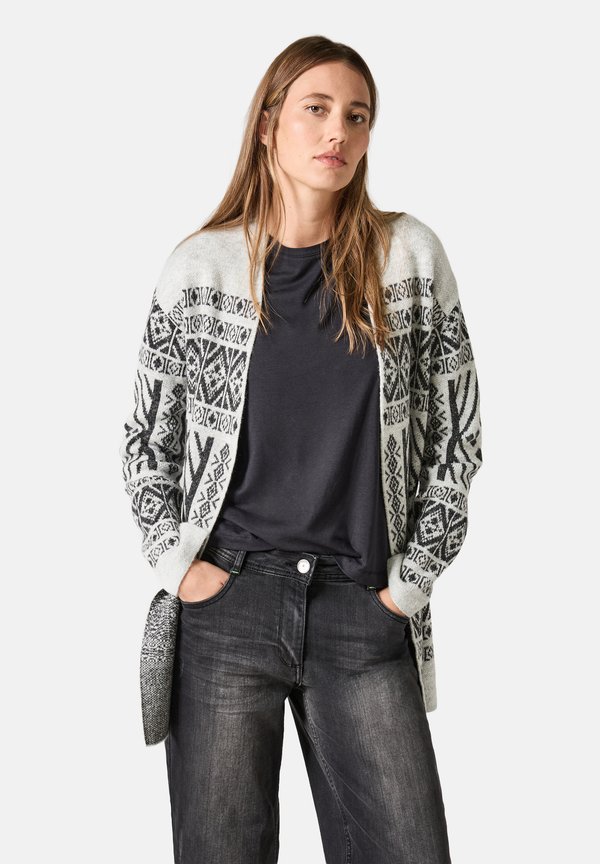 GEMUSTERTER - Strickjacke - grau