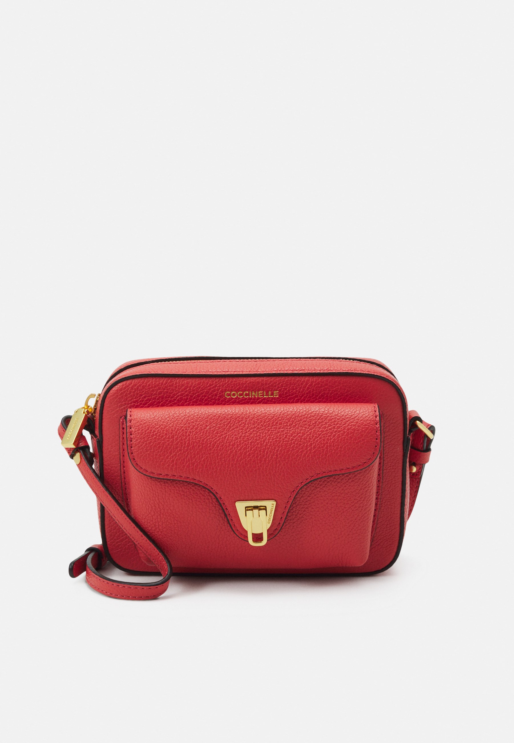 Borsa a Tracolla COCCINELLE Clutch in Pelle Colore Rosso a sconto
