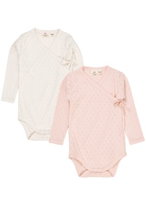 EXCLUSIVE POINTELLE HEART GIFTING BOX 2PACK UNISEX - Salopetă - cream/ dusty rose