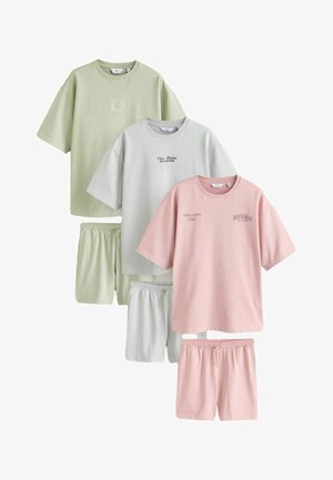 Next, REGULAR FIT - T-SHIRT AND SHORTS SET MULTIPACK . - Shorts - green pink grey graphic
