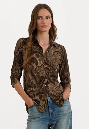 SLIM FIT PAISLEY JERSEY SHIRT - Gombos blúz - taupe multi