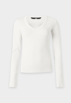 Vero Moda, VMCHLOE V NECK - Pikkade varrukatega topp - snow white