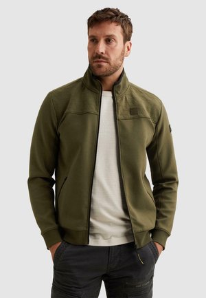 MIT STEHKRAGEN UND REISSVERSCHLU - Sweatjacke - ivy green