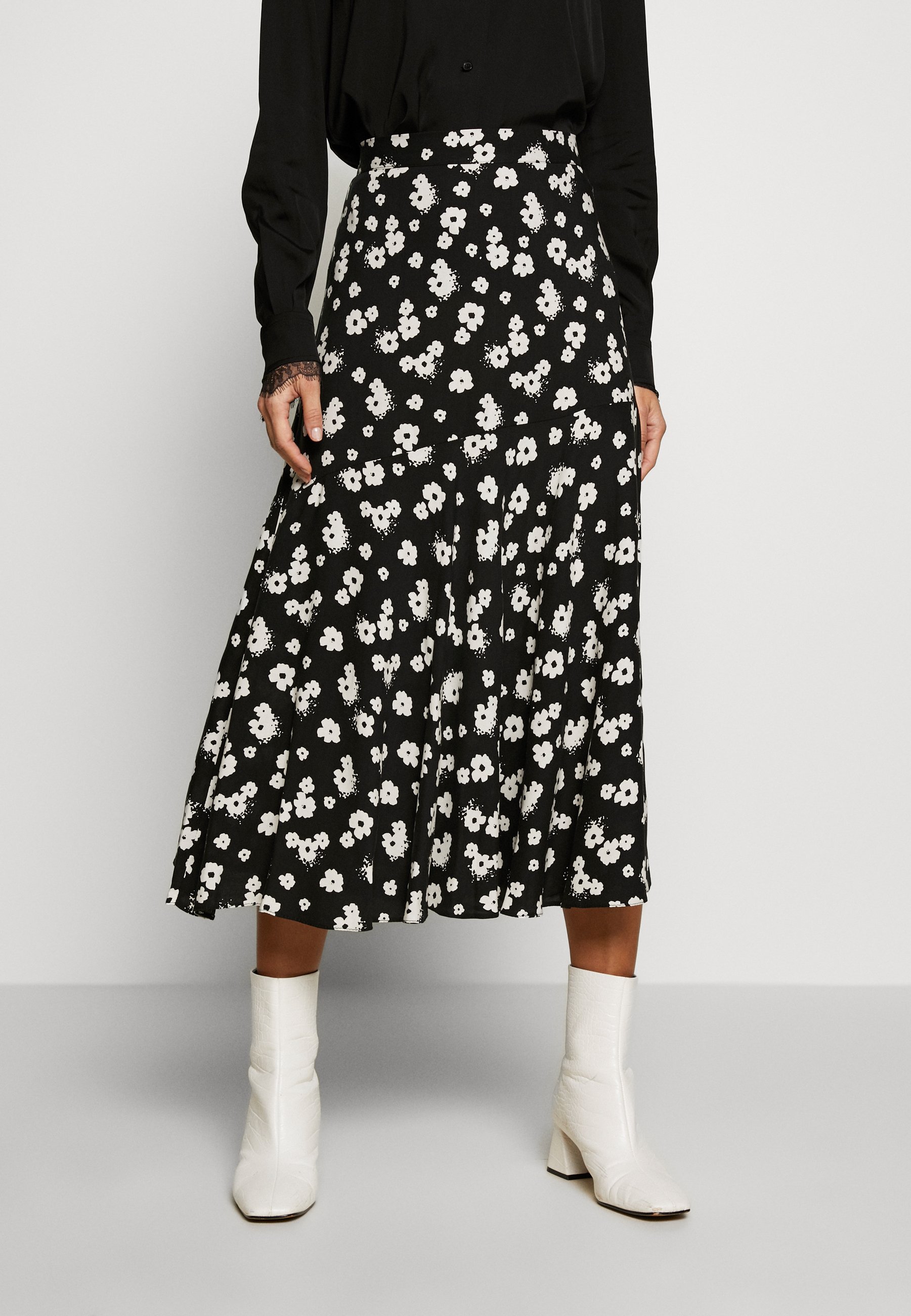 Dorothy Perkins MONO DAISY SPUN MIDI SKIRT A line skjørt Dorothy Perkins SPOT PLEAT MIDI SKIRT - A-line skjørt - blue