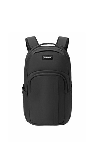 Zaino Dakine nero con spallacci imbottiti, scomparto frontale con zip e maniglia superiore.