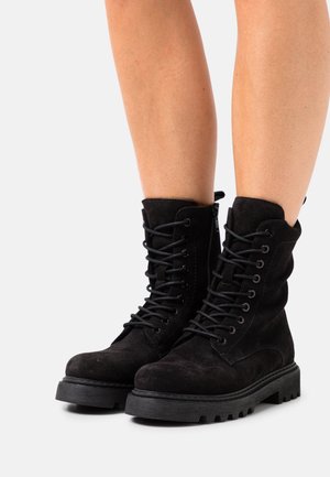 Zign Botines con cordones - black