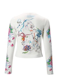T-shirt Ed Hardy Homme Rouge Avec Strass - Taille XL, Manches Longues, Occasion