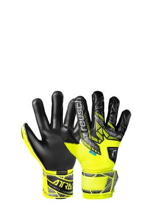 ATTRAKT DUO - Goalkeeping gloves - safe yell silver black