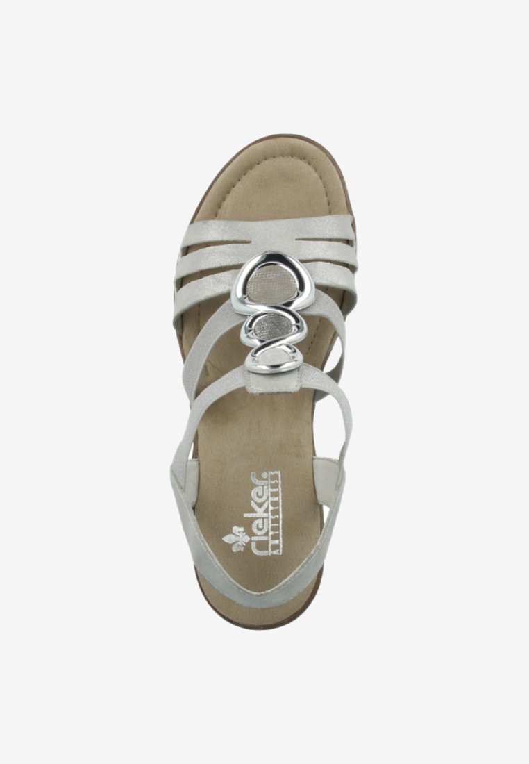 Rieker Sandalen met sleehak - silver/zilverkleurig - Zalando.nl