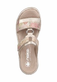 Schoenen met een gestructureerde, multicolore bovenkant in lichte tinten, met twee bandjes, een ronde accent en een gestoffeerde, gevormde binnenzool.